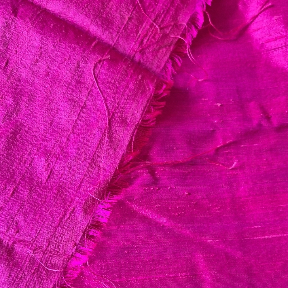 Dupioni Silk Fabric - Green, Pink, Orange/Pink Iridescent - Picture 10 of 16